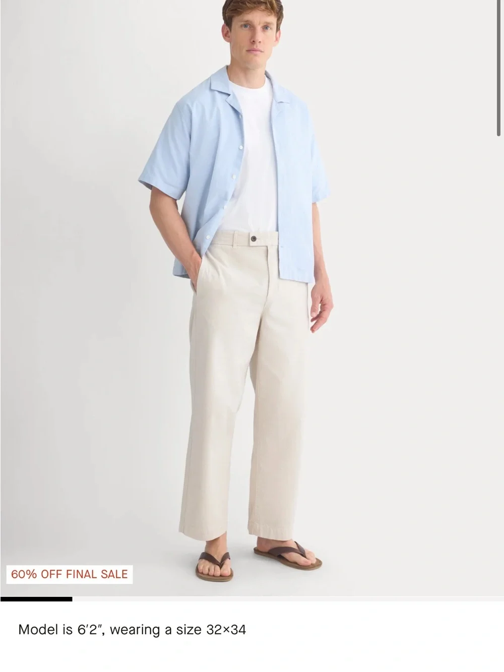 Everlane Men's Cream Chino Pants
